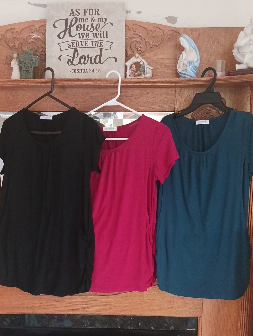 3 | Nursing Scoop Neck Short Sleeve Tee - Black, Red, Teal